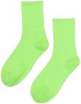 SHENHE Women's Ribbed Knit Cushioned Athletic Running Mid Calf Crew Socks Grass Green one-size