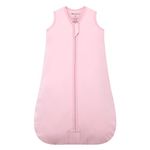 Mosebears Sleep Sack Baby Winter Wearable Blanket with 2-Way Zipper,2.5 TOG Cotton Sleep Sack Unisex (Blush, 0-6 Months)