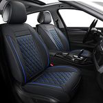 Vankerful Car Seat Covers Full Set,Universal Fit for Most Cars,SUV,Sedans and Pick-up Trucks,Automotive Vehicle Faux Leather Cushion Covers for 5 Passenger Cars(Full Set,Black/Blue)