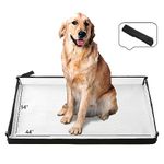 HQ4US 4LEGS Large Portable Dog Pee Pads Holder for Travel, Puppy Pad Holder Foldable Liner Base 44''x34'' Training Pad Holder with Fixing Clips, Dog Litter Box Waterproof, Easy Clean,Indoor Dog Potty