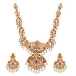 TARINIKA Antique Gold Plated Jaya Long Necklace Set with Lakshmi Idol & Peacock Design - Jewelry Set for Women Perfect for Ethnic occasions | Traditional Jewellery For Women | 1 Year Warranty*