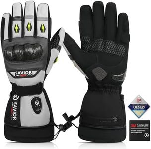 SAVIOR HEAT Heated Motorcycle Gloves for Men & Women, 3000mAh Battery for 11H Heat, Waterproof Windproof Touchscreen Winter Gloves, with Knuckle Guard & Anti-Slip Grip for Riding, Snowmobile
