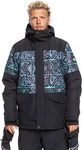 Quiksilver Mens Mission Printed Block Jacket, True Black High Heritage, Small