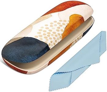 NPOOYI Eyeglasses Case, Hard Shell Protective Case for Glasses, Unisex for Women Men, Glass Case with Cleaning Cloth, Abstract Spots