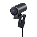 Dell UltraSharp WB7022 Webcam, 5X Digital Zoom, 4K 3840 x 2160, 30 Frames per Second, 3D+2D Video Noise Reduction, AI Auto-Framing, Sony STARVIS™ CMOS 8.3 MP, USB-C, Microsoft Teams/Zoom Certified