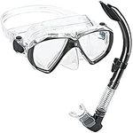 Phantom Aquatics Velocity Scuba Snorkeling Mask Snorkel Set, Titanium(PAQVMSC-TT-PP)