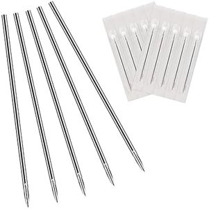 Body Piercing Needles, JimKing 10pcs 16G Stainless Steel Sterile Disposable Piercing Needles for Ear Nose Navel Nipple Lip