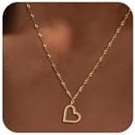 ASCOMY Dainty Gold Necklace for Women 14K Gold Plated Necklaces for Her Delicate Love Heart Necklace Twist Rope Chain Heart Pendant Cute Necklaces Festival Jewelry Gift for Women