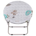 Hoomall Round Saucer Chair Cover Slipcover Only, Stretch Jacquard Moon Chair Slipcovers for Adults Saucer Chair, Removable Spandex Fabric Chair Saucer Slipcover Furniture Protector for Living Room