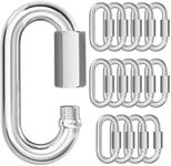 KINLINK 15PCS M5 3/16 Quick Link Chain Connector, 304 Stainless Steel Carabiner, Small Locking Carabiner Clips Heavy Duty Chain Link Connector for Connecting Hammock，Swing, Shade Sail-Capacity 650LB