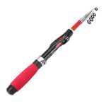 PATIKIL Telescopic Fishing Rod 1.3 m, Fiberglass Portable Mini Fishing Pole Collapsible Fishing Gear for Travel Saltwater Freshwater, Black & Red