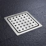 Ruhe® Check Square Flat Cut Floor Drain | Premium Stainless Steel | 6 x 6 inches | Pack of 1