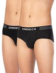 DAMENSCH Men's Deo-Cotton Deodorizing Brief- Pack of 2- Smallpotted Black, Sweet Black- Medium