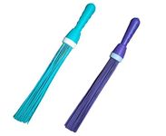 FRESHOME Heavy-Duty Kharata Plastic Bathroom Broom|250 Gm with 60 Bristles|for Cleaning Floor and Bathroom, Wet and Dry Floor Cleaning Fiber Broom Hard Bristle Plastic|Pack of 2 (Multicolour)