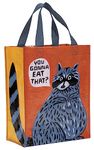 Blue Q You Gonna Eat That? Handy Tote from Reusable lunch bag, little tote, gift bag, easy-to-wipe-clean, 95% recycled material, 10" h x 8.5" w x 4.5" d, You Gonna Eat That