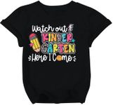 UNIQUEONE Watch Out Kindergarten Shirt for Boys Girls First Day of Preschool Tshirt Little Kids 2025 Back to School Gift Tee B-Black