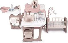 Smoby Toys - Baby Nurse Doll Play Station - XXL Doll Play Centre with Doll Bed, Bathtub & Dining Area (Foldable) - for Children from 3 Years, Plastic, Multicoloured