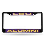 NCAA LSU Tigers Alumni Laser Cut Inlaid Standard Chrome License Plate Frame