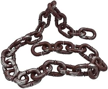 Nicky Bigs Novelties 4.5 Inch Jumbo Halloween Large Cuttable Plastic Linkable Removable Fake Rusty Chain Links Haunted Prop