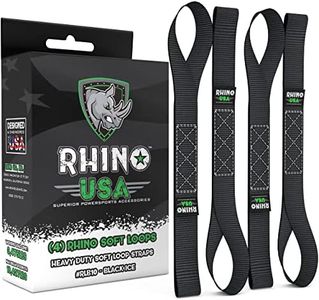 Rhino USA Soft Loops Motorcycle Tie Down Straps (4pk) - 10427lb Max Break Strength 1.7h x 17h Heavy Duty Tie Downs for use with Ratchet Strap - Secure Trailering of Motorcycles Kayak Jeep ATV UTV