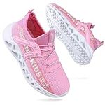 OVEKOS Girls Sneakers Ultra Lightweight Running Shoes Breathable Athletic Tennis Walking Shoes Pink Size 5