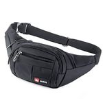 Bumbags and Fanny Packs for Running Hiking Waist Bag Outdoor Sport Hiking Waistpack for Men Women (Black)