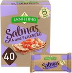 Sanissimo Salmas Chia & Flaxseed, 40 Packs of 3 Crackers, Oven Baked Corn Crackers, Gluten Free, Non-GMO, Kosher Certified