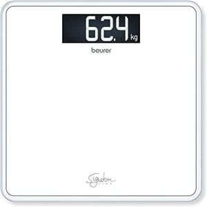 Beurer GS 400 White Signature Line Glass/Personal Scales, with Large Platform Made of Super White Safety Glass, Stylish Black Display in XL Format and Load Capacity up to 200 kg