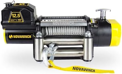 Novawinch Pro 12500 Wire Cable Electric Winch - 12V 12500 lb Truck Recovery Winch - Steel Wire Cable 3/8in x 85ft - IP68 Sealed 6.4 HP Motor - Line Speed Low Amp Draw - Automatic Load Holding Brake