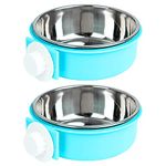 2 Pcs Dog Bowls, Joyoldelf 2-in-1 Pet Hanging Bowl for Crates & Cages, Removable Stainless Steel Dog Water Bowls with Plastic, Puppy Feeder Food Water Bowl for Small Dogs, Cat, Rabbit, Bird, Hamster