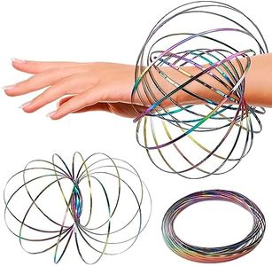 Flow Ring Spinner Ring Arm - Stainless Steel Spring Metal Sensory Rings Flow Magic Flow Bracelet Spinner Rainbow Rings - Rainbow Bracelet Metal Geometric Spinning Bracelet