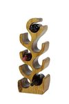 Deco 79 Teak Wood Tree Shaped 8 Bottle Wine Rack, 11" x 7" x 28", Brown