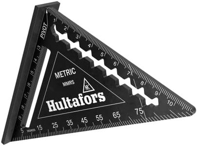 Hultafors MMRS 483287 Stop Triangle (Length 110 mm, for 45° and 90° Angles, Strong Edge as Saw Guide, Laser-Engraved Scales for Burr, Throat and Shift Rafters, Measuring Tool)