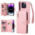 FMPCUON Case for iPhone 6G Phone Case Cover,with Hand Strap, PU Faux Leather Wallet Folio Flip Magnetic Shockproof Case with Card Slots Folding and Kickstand,Rose gold