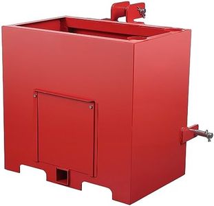 Garvee 3 Point Ballast Box, 800lbs Capacity, Standard 2 inch Hitch Receiver, Fits Category 1 Tractor Attachment, with 5cu.ft Volume, Heavy Duty Steel, Red