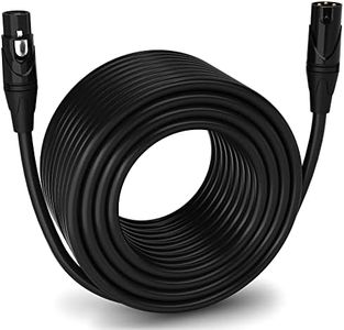 LyxPro 250 Feet XLR Microphone Cable Balanced Male to Female 3 Pin Mic Cord for Powered Speakers Audio Interface Professional Pro Audio Performance and Recording Devices - Black