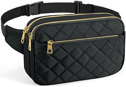 CXWMZY Fashion Fanny Packs for Women & Men, Girls Boys Teens Waist Bag Hip Bum Bag Cute Fanny Pack Casual Bum Bag with Multi-Pockets Adjustable Belts for Disney Traveling Cycling Running Hiking, Black, One Size, Modern