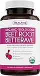 USDA Organic Beet Root Powder (120 Tablets) 1350mg Beets Per Serving with Black Pepper for Extra Absorption - Source of Antioxidants - Vegan - No Capsules