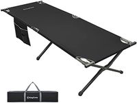 KingCamp KC2011_Black-USVC2 Portable Sleeping Adults Heavy Duty 81"x 30" Oversized Cots with Pocket Folding Bed for Travel, Camp, Beach, Hike,Outdoor and Indoor Use, 81"×30"×18"