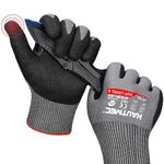 HAUTMEC InnoFlex Cut Resistant Work Gloves A6 Cutting Gloves, High-Dexterity Nitrile Dipped, Touchscreen, 13 Gauge Knit Reinforced Nitrile Coating Cut Proof Gloves for Men for Construction, Garden(XL)