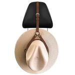 Adorila Cowboy Hat Rack for Pickup Trucks, Leather Cowboy Hat Holder for Truck Headrest, Cowboy Hat Hanger for Vehicle SUV Car Accessories (Brown)