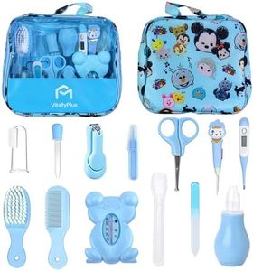 Set para cuidados de bebés. Kit de 13 piezas. Neceser bebe recien nacido. Cortauñas, lima de vidrio,cepillo, peine y accesorios bebe. Regalo bebe recien nacido niña y niño.