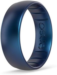 Enso Rings Classic Elements Silicone Ring – Wedding Engagement Band – 6.6mm Wide, 1.75mm Thick (Cobalt-Colored, Size 8)