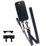 MOFT Phone Lanyard Crossbody, Universal Cell Phone Strap, Adjustable Long Cell Phone Neck Lanyard with Two Phone Tether Tabs, Detachable Phone Leash Compatible with Most Smartphones, Navy Blue