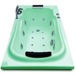 MADONNA Bonn 4.5 Feet Acrylic Bathtub with Whirlpool Massage, Bubble Bath, Back Massager and Filler System - Green