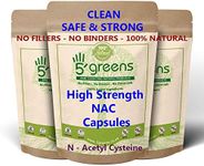 NAC N-Acetyl-Cysteine 1600mg High Strength Per Serving – 180 Vegan Friendly Capsules- 100% Natural, No Fillers or Binders – Made in The UK by 5greens