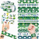 48 PCS Golf Party Favors 24PCS Tattoos Sticker 24PCS Slap Bracelets Wristbands Perfect for Themed Birthday Baby Showers or Classroom Rewards Ideal Decor and Gifts for Girls and Boys