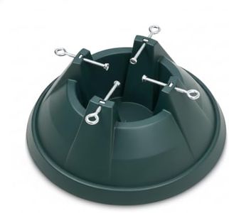 SA Products Christmas Tree Stand for Real Tree - 0.5-Gallon Water Reservoir - Thick, Durable Plastic Base with 5 Heavy-Duty Metal Bolts - Supports 6ft Christmas Tree - Stable Design - 48.19cm, Green