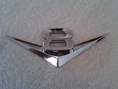 TRUE LINE Automotive V6 / V8 Chrome Emblem Badge Trim (V8)