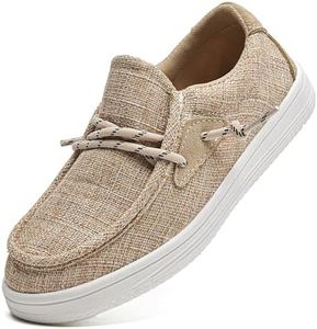 DADAWEN Boys Girls Slip-On Casual Boat Shoes School Dress Shoes Comfortable Lightweight Lace Up Loafers (Toddler/Little Kid/Big Kid) Brown US Size 11 M Little Kid